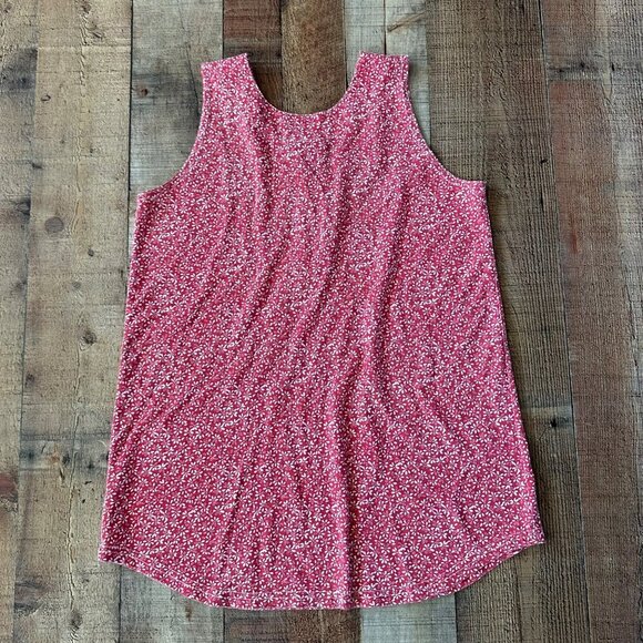 Gimmie Womens Vintage Pink and White Floral Tank Top with Button Detail -M - Picture 6 of 7